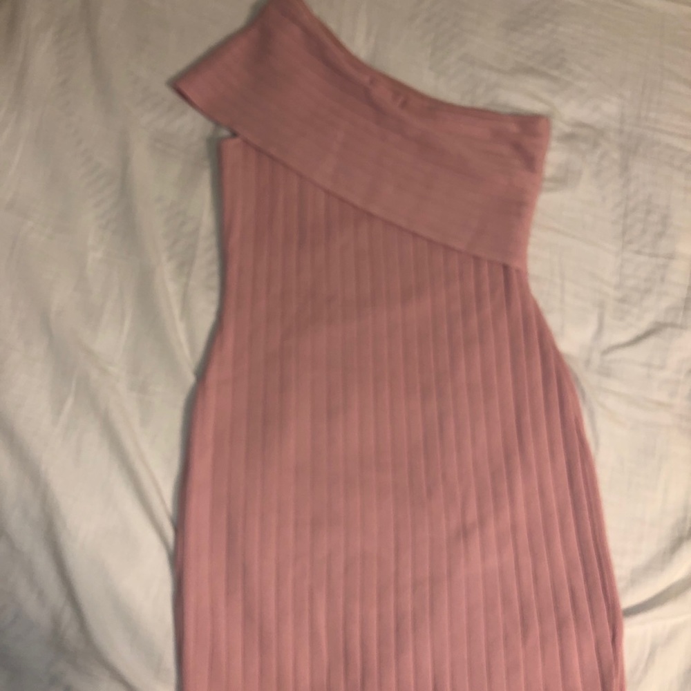 By the way. Pink dress